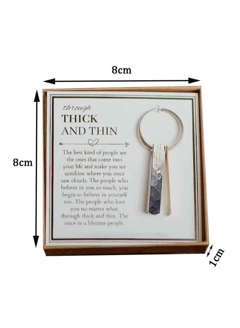 Excefore - Through Thick and Thin Keychain, Inspirational Key Ring Gifts, Key Ring Gifts Box, for Friends Girlfriends Boyfriends Keychain Link Friendship Love - Image 1