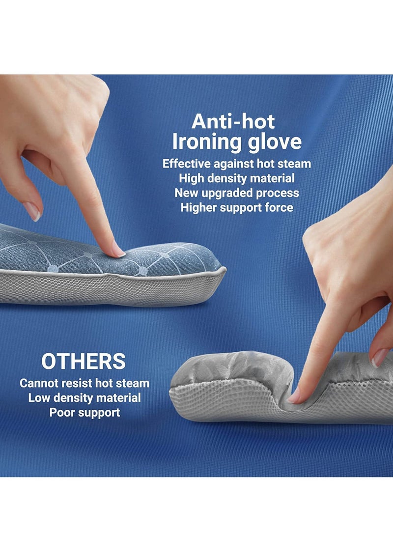 MIXDE Garment Steamer Ironing Glove, Waterproof Anti Steam Mitt with Finger Loop, Complete Care Protective Garment Steaming Mitt, Heat Resistant Gloves for Clothes Steamers (Large) (Blue)  - Image 3