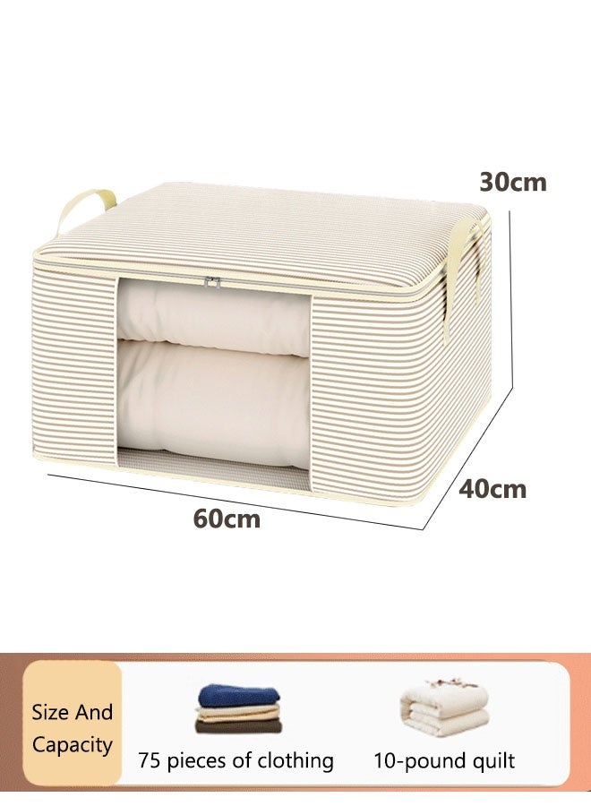 حقيبة تخزين، منظمات خزائن الملابس، حقيبة تخزين كبيرة للخزانة، صندوق تخزين للخزانة بمقابض حمل، نافذة شفافة، حقيبة تنظيم خزانة سميكة لجميع الملابس والأدوات المنزلية المتنوعة - Image 2