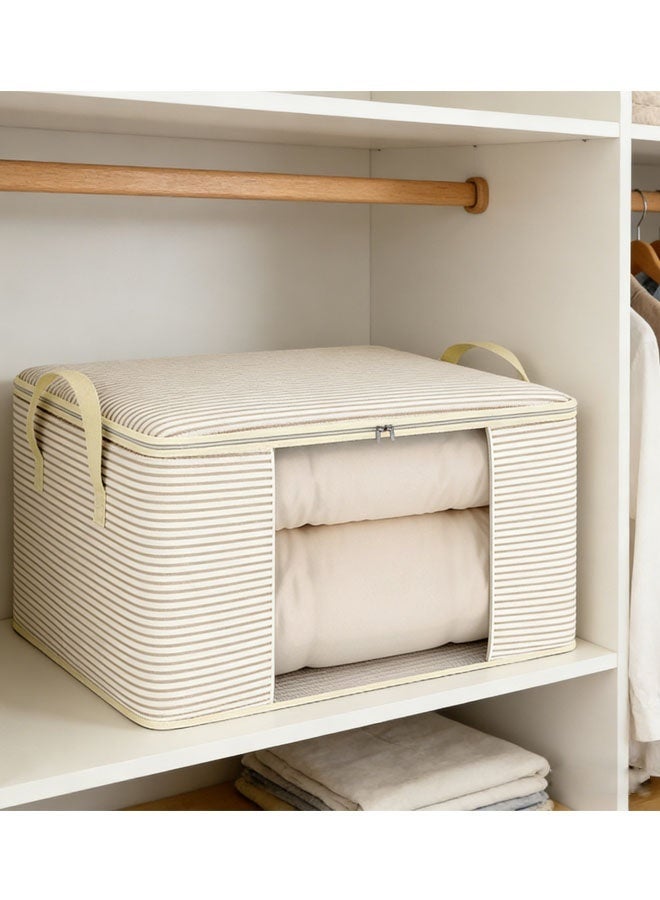 حقيبة تخزين، منظمات خزائن الملابس، حقيبة تخزين كبيرة للخزانة، صندوق تخزين للخزانة بمقابض حمل، نافذة شفافة، حقيبة تنظيم خزانة سميكة لجميع الملابس والأدوات المنزلية المتنوعة - Image 3