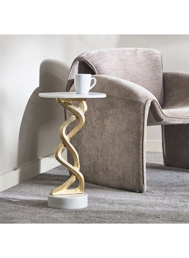 Home Box طاولة لهجة بسطح رخام هايدي 35 × 56 × 35 سم - Image 5