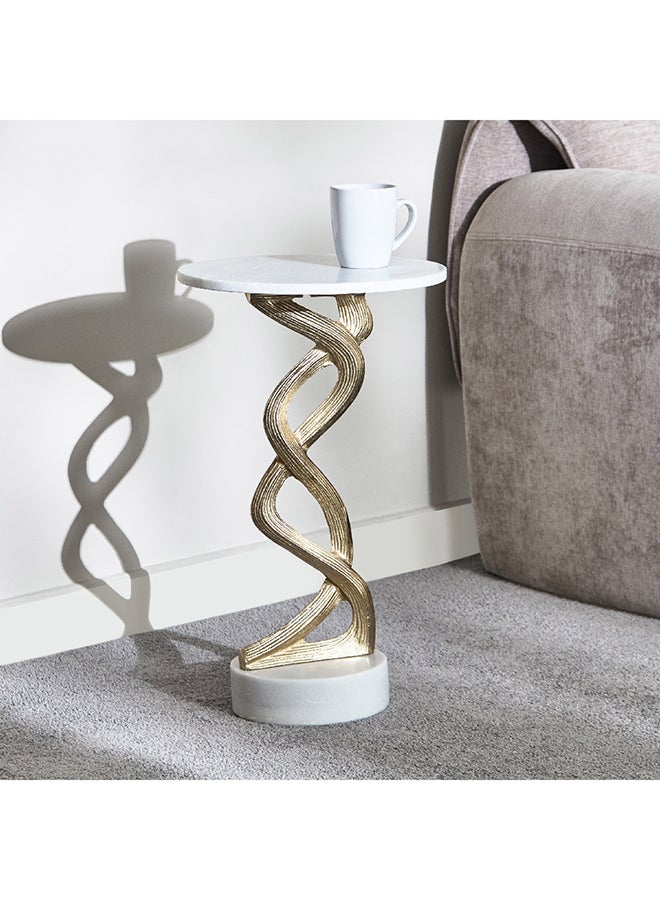 Home Box طاولة لهجة بسطح رخام هايدي 35 × 56 × 35 سم - Image 1