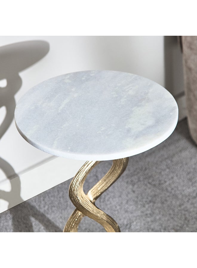 Home Box طاولة لهجة بسطح رخام هايدي 35 × 56 × 35 سم - Image 4