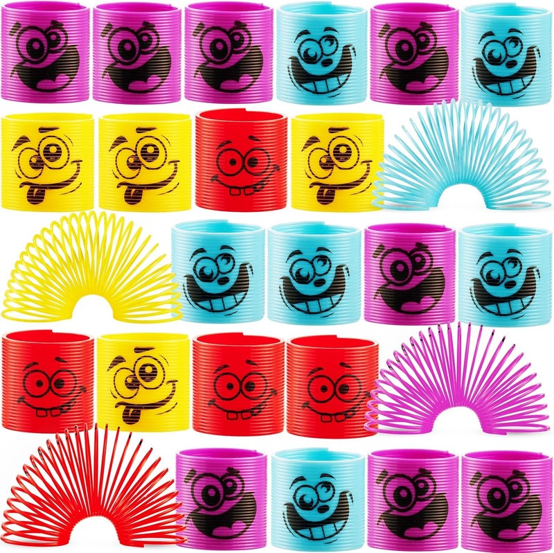 Bedwina Mega Pack of 50 Coil Springs for Kids Assorted Silly Faces and Colors Mini Plastic Spring Toy for Party Favors Carnival Prizes Gift Goodie Bag Filler Stocking Stuffers - Image 3