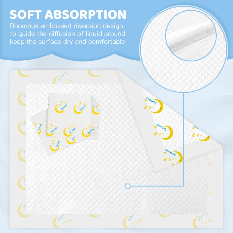 Buyockss Baby Disposable Changing Pads 100 Count Incontinence Underpad Diaper Changing Liners Quick Absorb Soft Breathable Waterproof Leak Proof 13x18in - Image 2