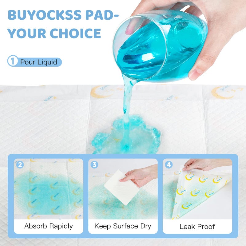 Buyockss Baby Disposable Changing Pads 100 Count Incontinence Underpad Diaper Changing Liners Quick Absorb Soft Breathable Waterproof Leak Proof 13x18in - Image 4
