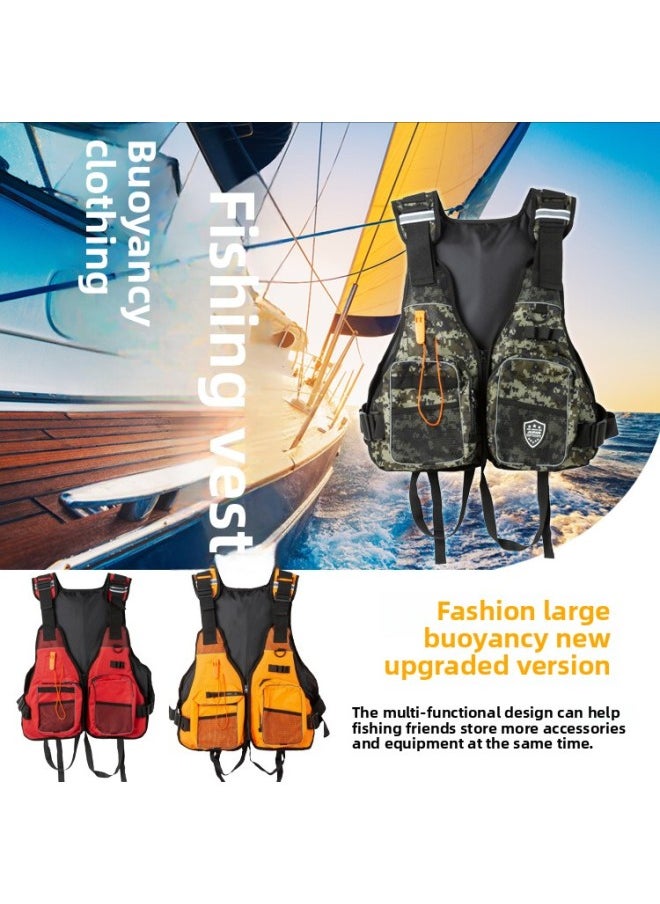 Generic Jiuran Fishing Special Multifunctional Hydro Jacket Life Jacket Multi-Pocket Sanda Fishing Vest Sea Fishing Survival Vest-Color:Green  - Image 2