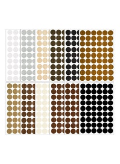 KASTWAVE 648 Pieces Adhesive Screw Stickers, Screw Hole Covers Hole Stickers, PVC Cover Caps 12 Colors Waterproof Wood Textured Cover for Wall Cabinets Desk Screws Furniture Repairing (Classic Style)  - Image 2