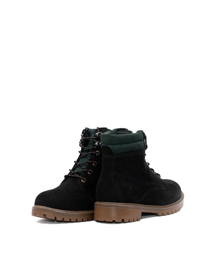 Levent Genuine Leather Working Style Half Boot - Black - Image 1