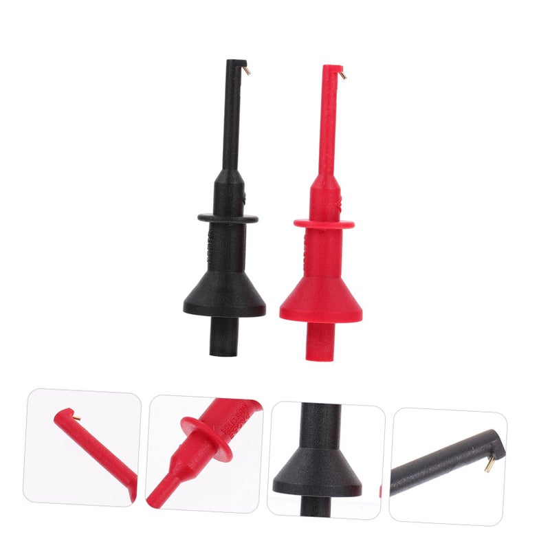 Multimeter Test Leads with Threaded Hooks 2Pcs for Safe Electrical Measurement and IC Testing - Image 3