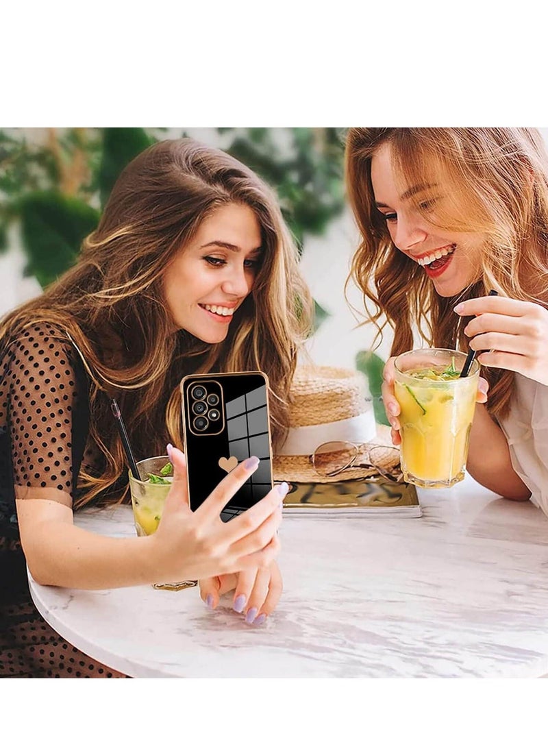 جراب متوافق مع Samsung Galaxy A53 5G، جراب فاخر أنيق مطلي بالكهرباء، جراب واقي للكاميرا، جراب خلفي ناعم من مادة TPU مقاوم للصدمات لهاتف Galaxy A53 5G، أسود - Image 5