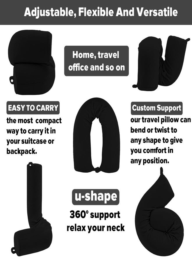 PG6 Twist Memory Foam Travel Pillow for Neck, Chin, Lumbar and Leg Support-for Travling on Airplane, Train, Bus or at Home-Adjustable, Bendable Roll Pillow with Washable Soft Cover - Image 3