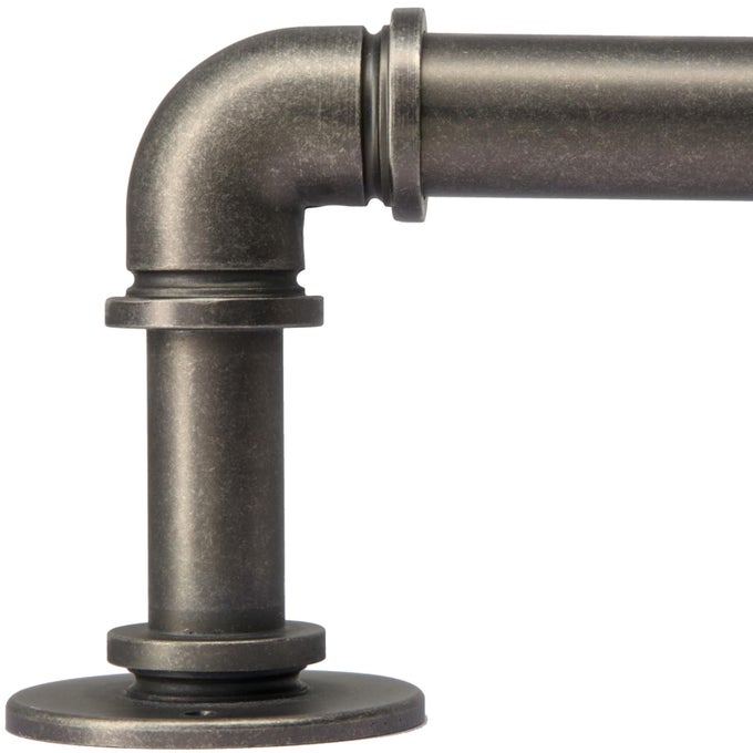 Industrial Curtain Rods 18 to 88 inBlackout Curtain RodAdjustable Length1 in Diameter PipeWall or Ceiling Mountedfor Bedroom and Living Room Antique Silver 18 to 88