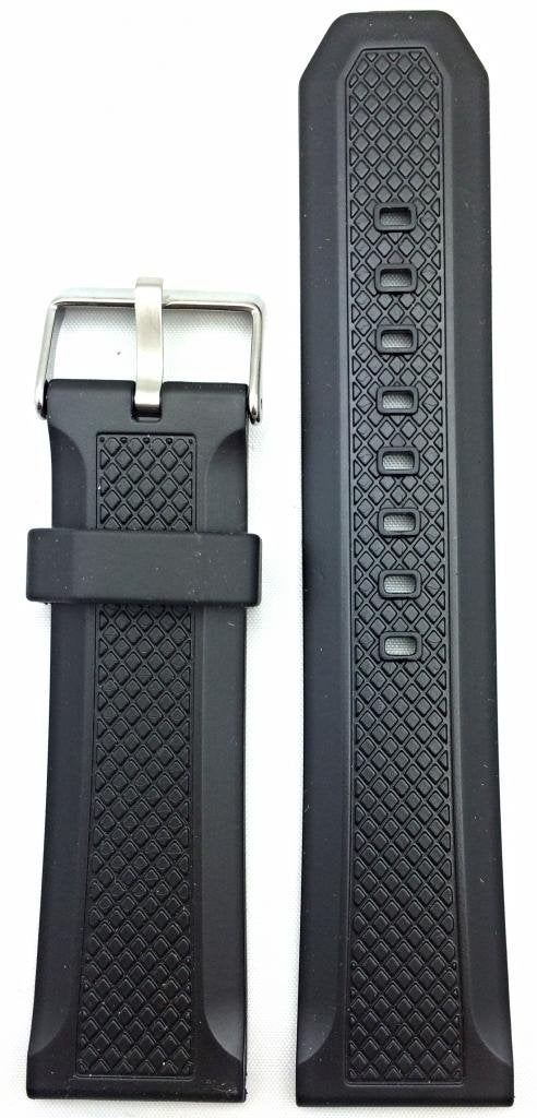 NewLife 24mm Black Rubber Watchband | Comfortable and Durable PVC Material, Replacement Watchstrap that brings to Any Watch for Men and Women - Image 2