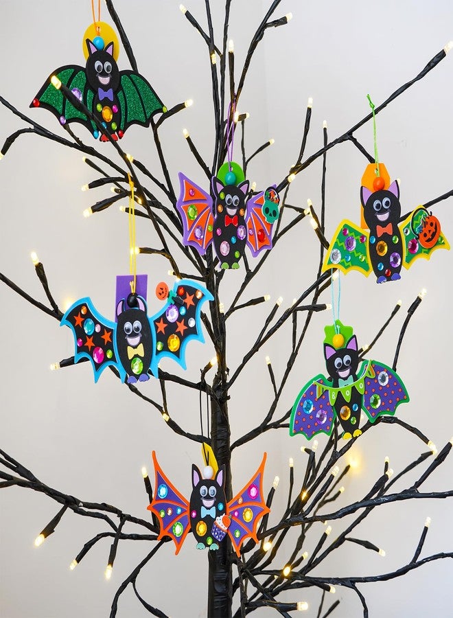 Winlyn 24 Sets Halloween Craft Kits - DIY Bat Ornaments & Decorations - Foam Bats - Kids' Arts & Crafts - Party Favors - Image 3