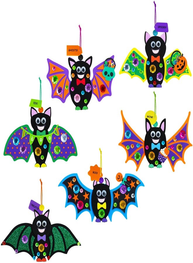 Winlyn 24 Sets Halloween Craft Kits - DIY Bat Ornaments & Decorations - Foam Bats - Kids' Arts & Crafts - Party Favors - Image 2