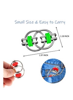 Generic Fidget Toys Sensory Bike Chain Novelty Fidgets Toy Set Key Flippy Chain Toys Simple Dimple Fidget Rings Toy Pack for Anxiety Stress Relief Finger Blocks Toys for Adults Boys Girls Kids 4 Pieces  - Image 2