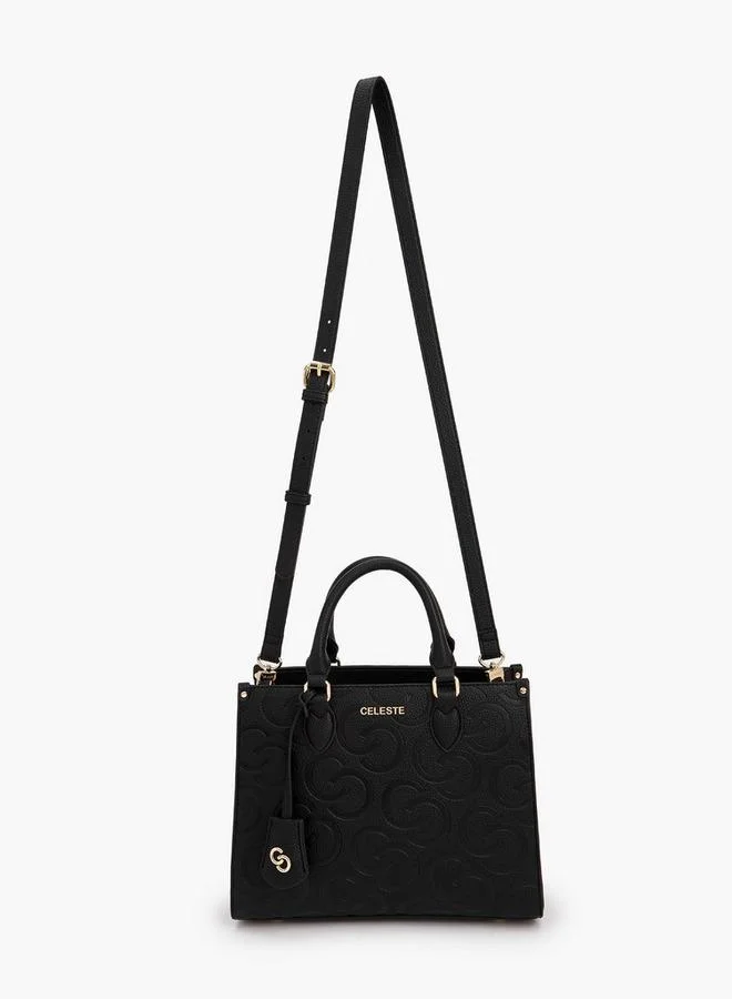 سيليست Monogram Embossed Tote Bag With Detachable Strap