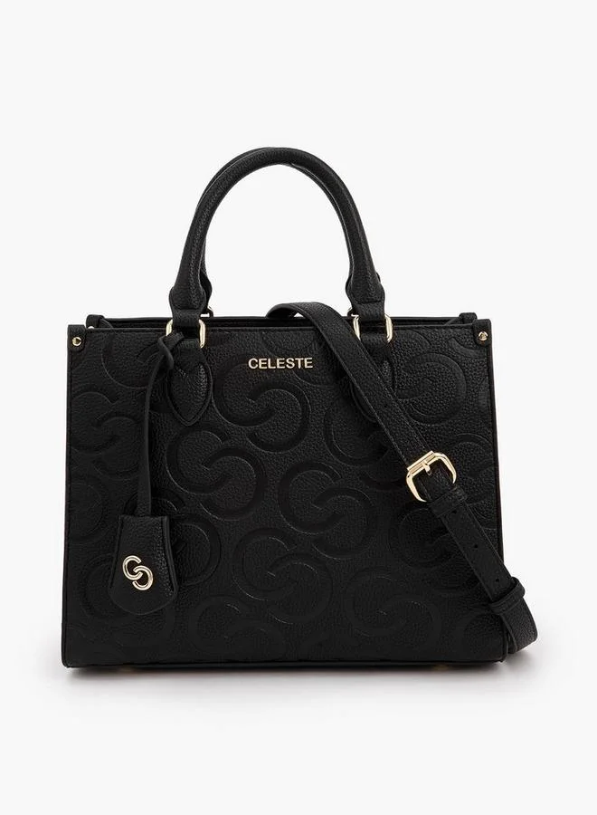 سيليست Monogram Embossed Tote Bag With Detachable Strap