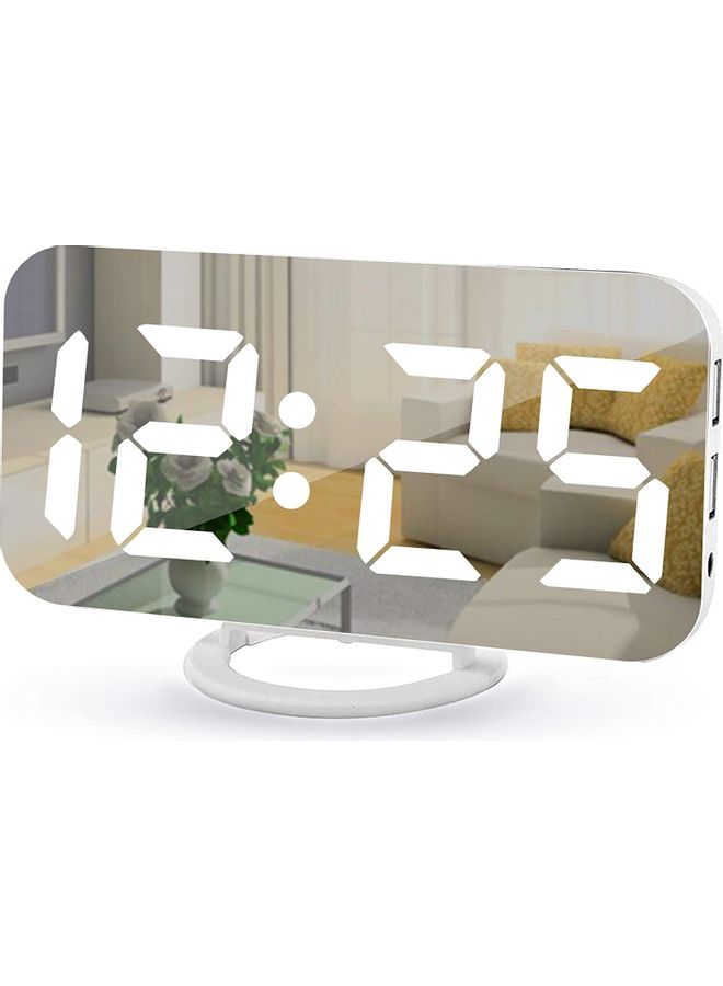 Halamodo Digital Alarm Clock with USB Charger,Large LED Mirror Despertador Nightstand Bedside Desk Table Clocks for Bedroom Office Living Room - Image 1