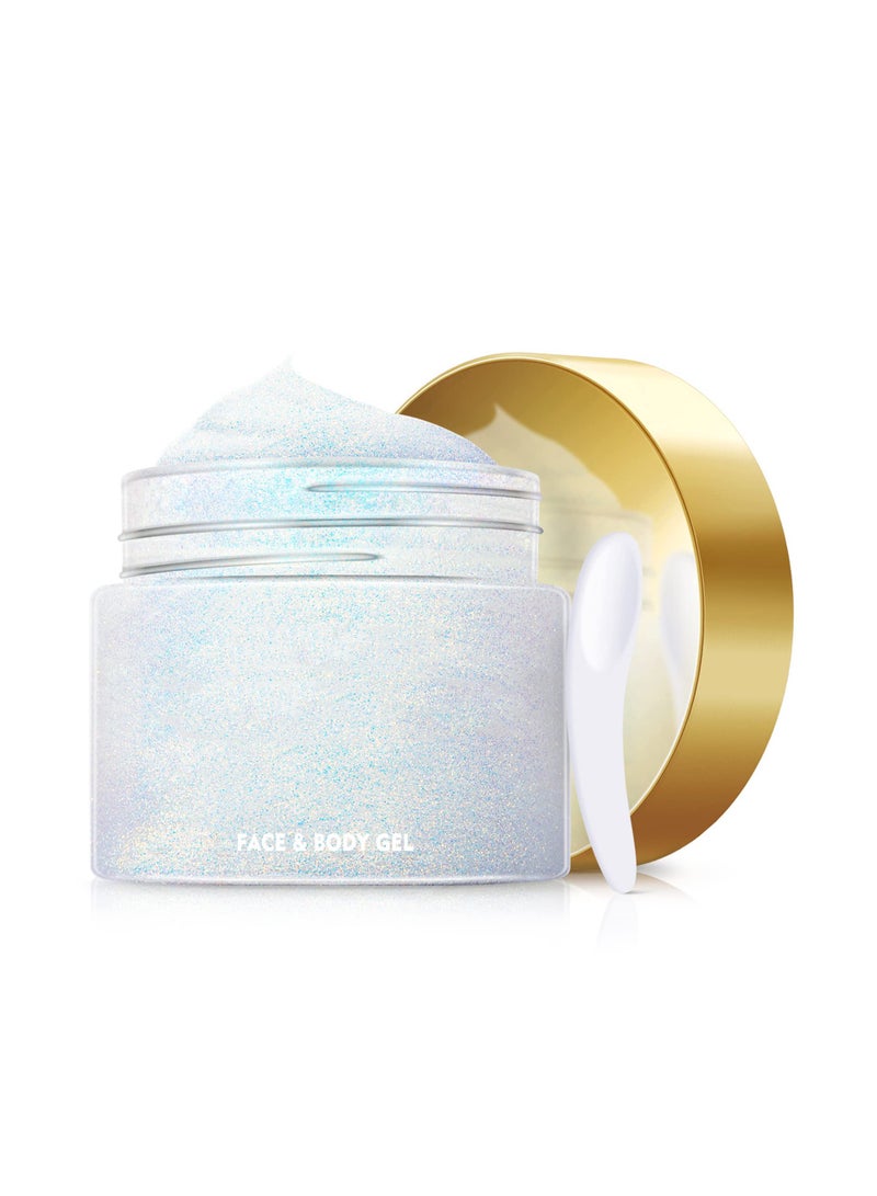 SYOSI Glow in The Dark Body Glitter Gel, Neon UV Body Glitter for Women,Face Glitter Gel Makeup,Festival Shimmer Fine Glitter Mixed with Gel for Body, Face and Hair Rave Accessories,1.76oz - Image 1