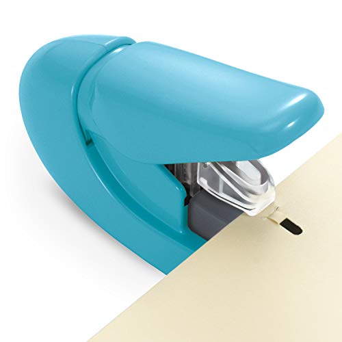 Plus Paper Clinch Compact Staple-Free Stapler, Blue Turquoise - Image 4