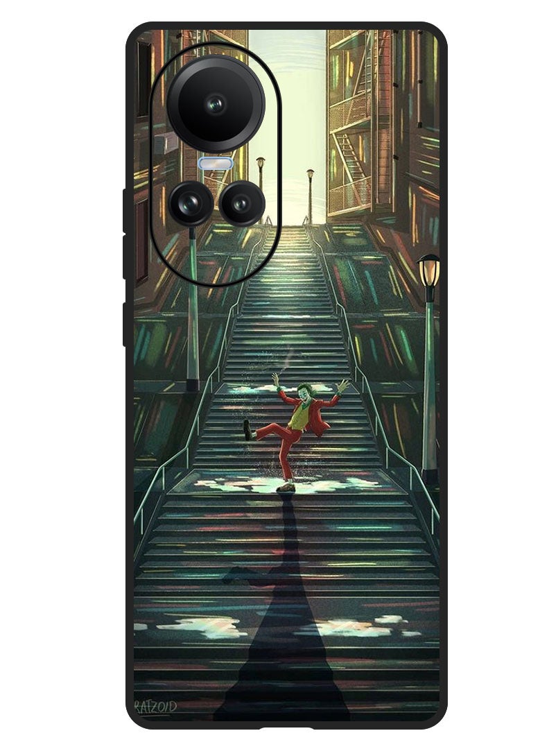 Theodor Protective Case Anti Scratch Shock Proof Bumper Cover For Oppo Reno 10/10 Pro Joker on stairs - Image 1