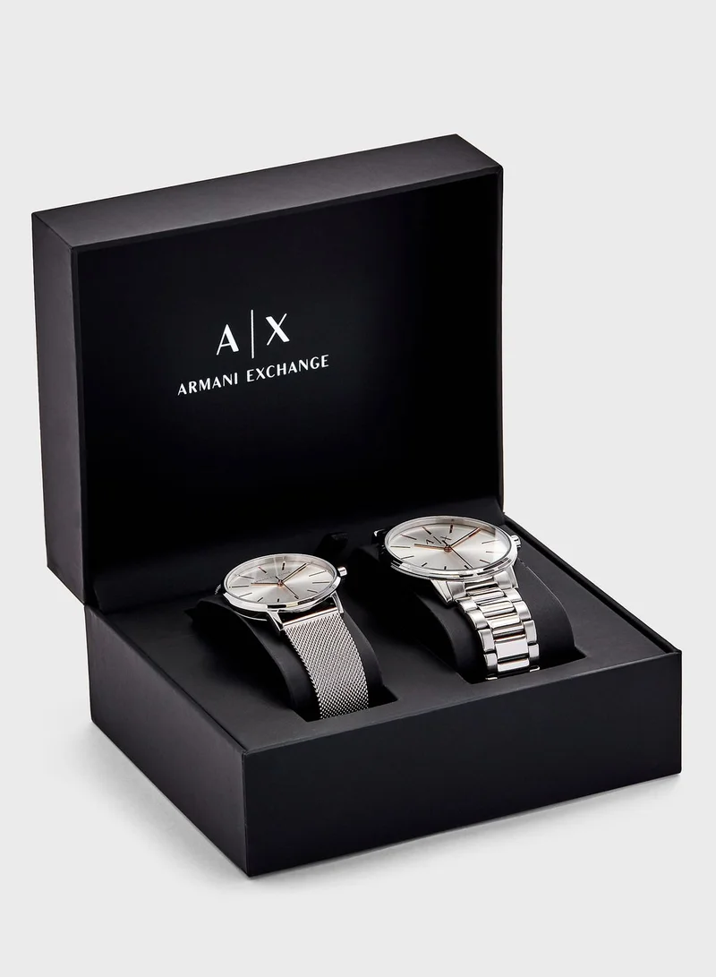 FOSSIL AX7112 Cayde Analog Couple Watch Set