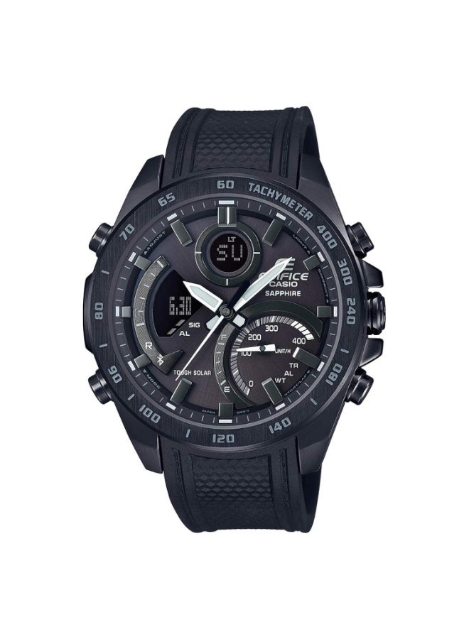 كاسيو ساعة كاسيو إيديفيس للرجال، تناظرية ورقمية، مزودة بخاصية البلوتوث، بمينا أسود، موديل ECB-900PB-1ADR - Image 1