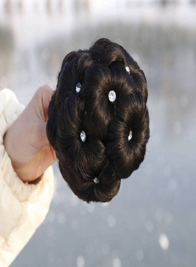 Samyak Studded Designer Hair Bun With Claw Clip-in Hair Accessories Juda Hairstyle Extensions & Wigs - Image 2