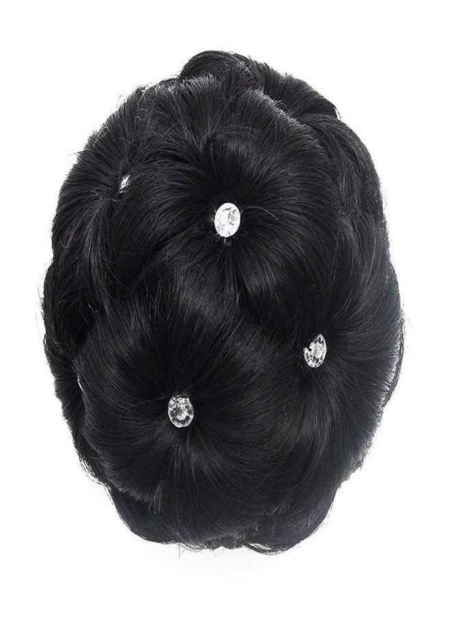 Samyak Studded Designer Hair Bun With Claw Clip-in Hair Accessories Juda Hairstyle Extensions & Wigs - Image 5