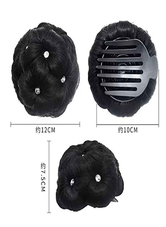 Samyak Studded Designer Hair Bun With Claw Clip-in Hair Accessories Juda Hairstyle Extensions & Wigs - Image 3