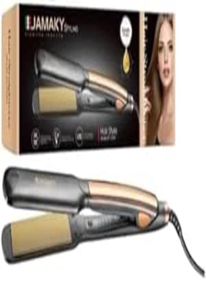 JamakiD Hair Straightener, Salon Quality Styling with 1280°C, Perfect for Curly and Straight Hair, 30s Fast Heating, 360° Swivel Cord, 50W, Model Jpc 10003, Ceramic Plates, Black