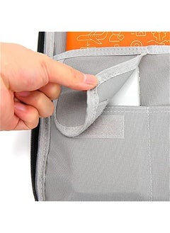 Generic Multi-Functional A4 Document Bags Portfolio Organizer- Travel Pouch Zippered Case, Waterproof Journal Case for Notebook, Ipad, Pens, Passport, Business Documents (Gray)  - Image 5