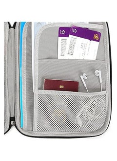 Generic Multi-Functional A4 Document Bags Portfolio Organizer- Travel Pouch Zippered Case, Waterproof Journal Case for Notebook, Ipad, Pens, Passport, Business Documents (Gray)  - Image 4