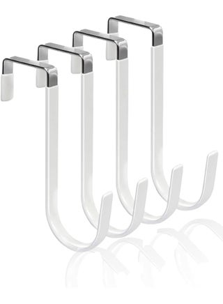 promass Over the Door Hooks, 4 Pack Hangers with Rubber for Scratch Prevention - Heavy Duty Organizer for Living Room, Bathroom, Bedroom, Kitchen - Hanging Clothes, Towels, Hats, Coats (White) - pzsku/Z114FDDA1084D10CA69FDZ/45/1743193052/8a080974-0a7f-418c-b297-8029eeb0ee23