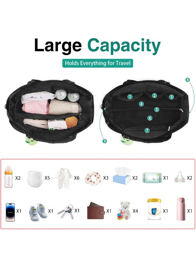 KUBYA Diaper Bag Tote, Baby Diaper Tote Bags Crossbody Hospital Bag Travel Large Mommy Bag, with Silicone Pacifier Case - Image 2