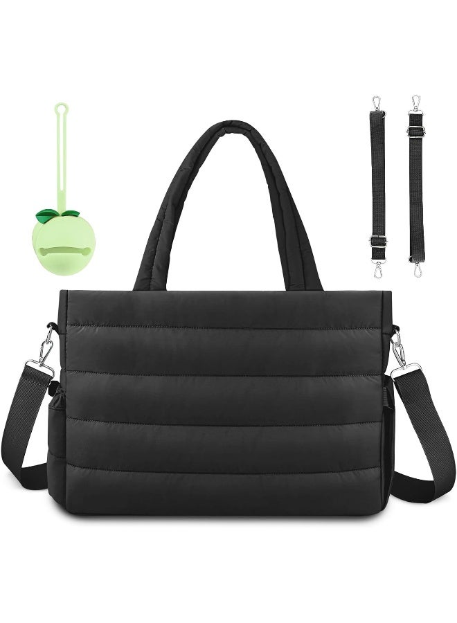 KUBYA Diaper Bag Tote, Baby Diaper Tote Bags Crossbody Hospital Bag Travel Large Mommy Bag, with Silicone Pacifier Case - Image 1