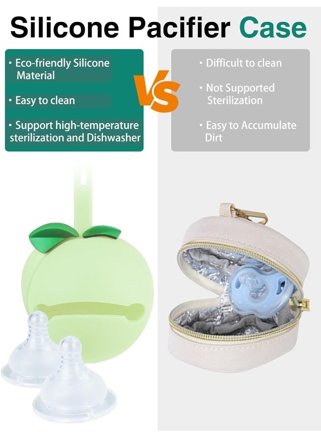 KUBYA Diaper Bag Tote, Baby Diaper Tote Bags Crossbody Hospital Bag Travel Large Mommy Bag, with Silicone Pacifier Case - Image 5