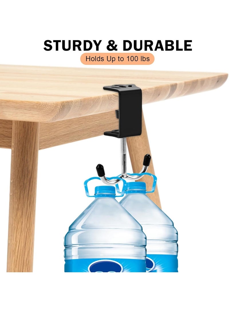 Bukela 2 Pack Heavy-Duty Purse Hooks for Table & Desk - 100lb Capacity High-Strength Alloy Hanger, Multi-Use Bag Holder for Handbag, Backpack, Headphone, Umbrellas, Office Table Accessories (Carbon Black) - Image 3