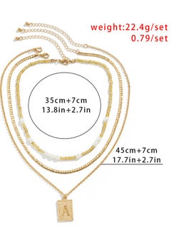 Al Aoyama Fashion Gold Color Heart-Shaped Necklace For Women Trendy Multi-Layer Pendant Necklaces Set Jewelry Gifts  - Image 3
