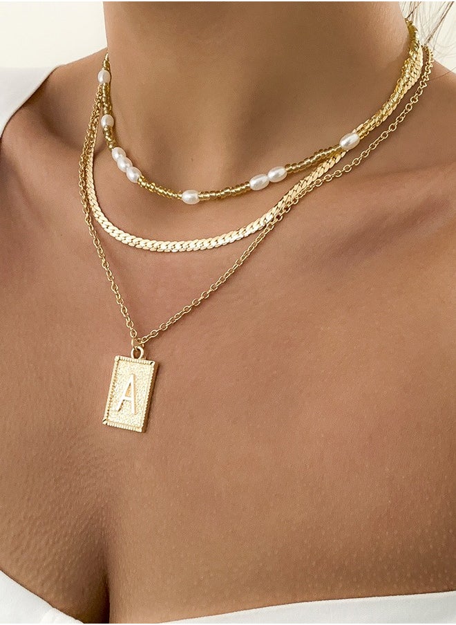 Al Aoyama Fashion Gold Color Heart-Shaped Necklace For Women Trendy Multi-Layer Pendant Necklaces Set Jewelry Gifts  - Image 4