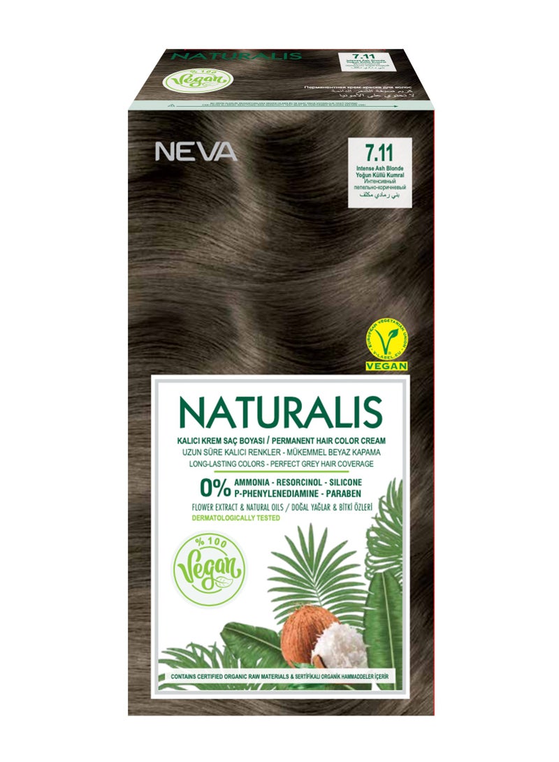NEVA Naturalis Permanent Hair Color, Vegan,100% Gray Coverage, Organic, No Harmful Chemicals, Ammonia Free, Long-Lasting - INTENSE ASH BLONDE - 7.11 - Image 3