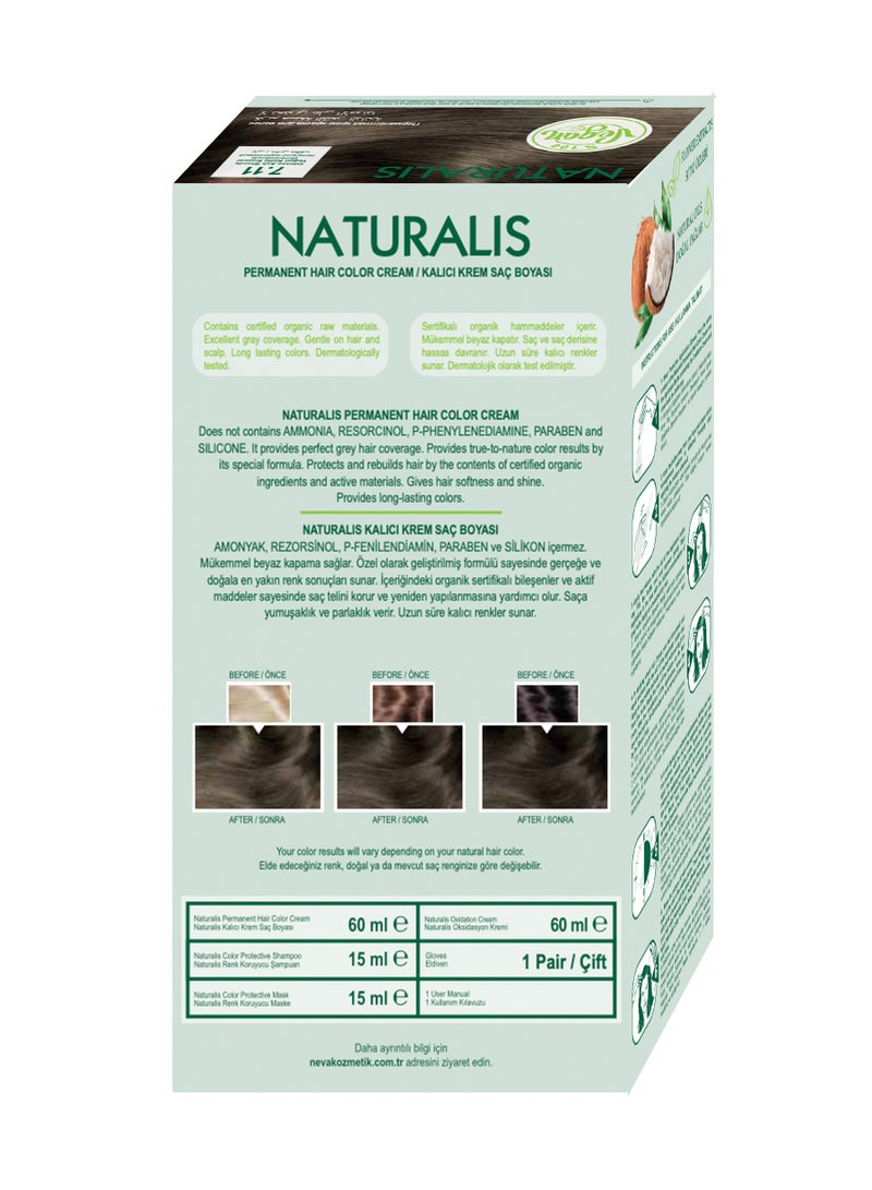 NEVA Naturalis Permanent Hair Color, Vegan,100% Gray Coverage, Organic, No Harmful Chemicals, Ammonia Free, Long-Lasting - INTENSE ASH BLONDE - 7.11 - Image 4