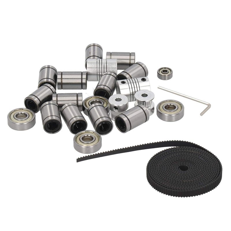 3D Printer LM8UU Bearing Kit with Motor Shaft Coupler, GT2 Pulley and Belt, Aluminum Alloy Pulley Set for i3 Printer - Image 3