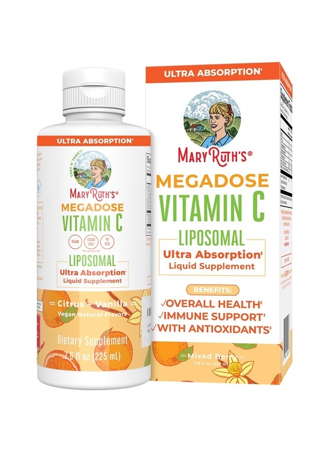 MaryRuth Organics Liposomal Vitamin C | Immune Support Supplement | Vitamin C 500mg | Megadose Vitamin C Supplement | Skin Care | Liquid Vitamin C | Vitamin E | Vegan | Non GMO | 30 Servings  - Image 1