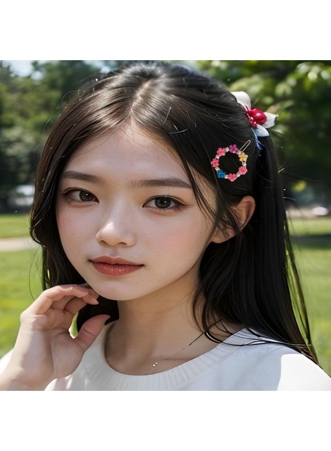 JPV Premium Korean Style Pearl Metal Hair clips | Rhinestones Plastic Pearl Barrettes Flower Lock Pin Hair Accessories for Women & Girls (10 Pcs, Multicolor) - Image 5