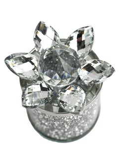 Generic Crystal Box With Lid, Lotus Storage Box, Stones And Crystal Storage Box, Candy Box Gift, Dry Fruits And Nuts Gift Box, Storage Box With Lid -  Clear Silver  - Image 2