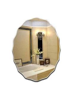 Khushi Decors Khushi Decors Plain Mirror Glass for Bathroom Wall Decorative Home Decor Mirror Glass for Bedroom Living Room Drawing Room Hall Makeup Room and Wash Basin Size 15x18 Oval 