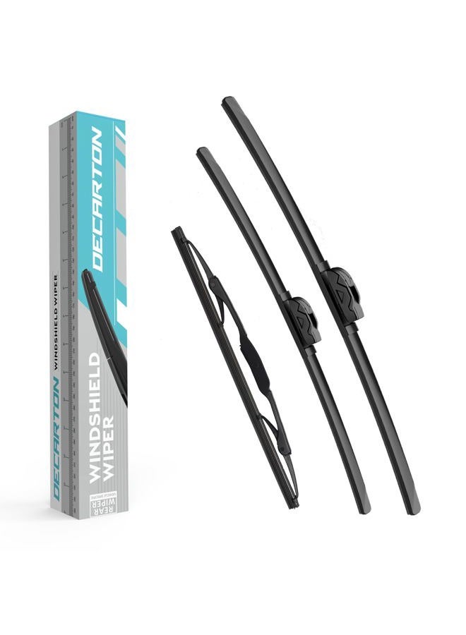 DECARTON 3 wipers Factory Replacement For GMC Terrain 2018-2023 Original Equipment Windshield Wiper Blades Set - 24"+18"+12" (Set of 3) - Image 1